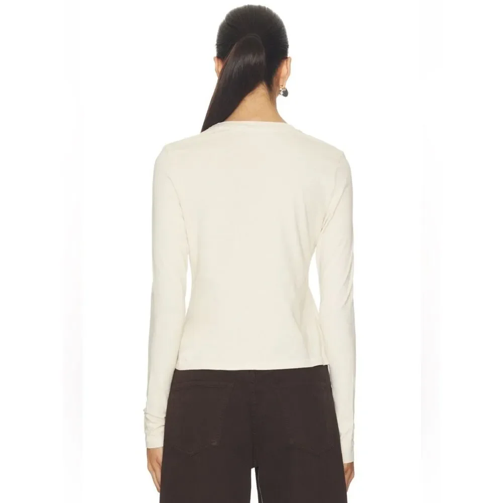 St. Moritz Is For Lovers Vintage Long SleeveTee in Dirty White DAYDREAMER XS